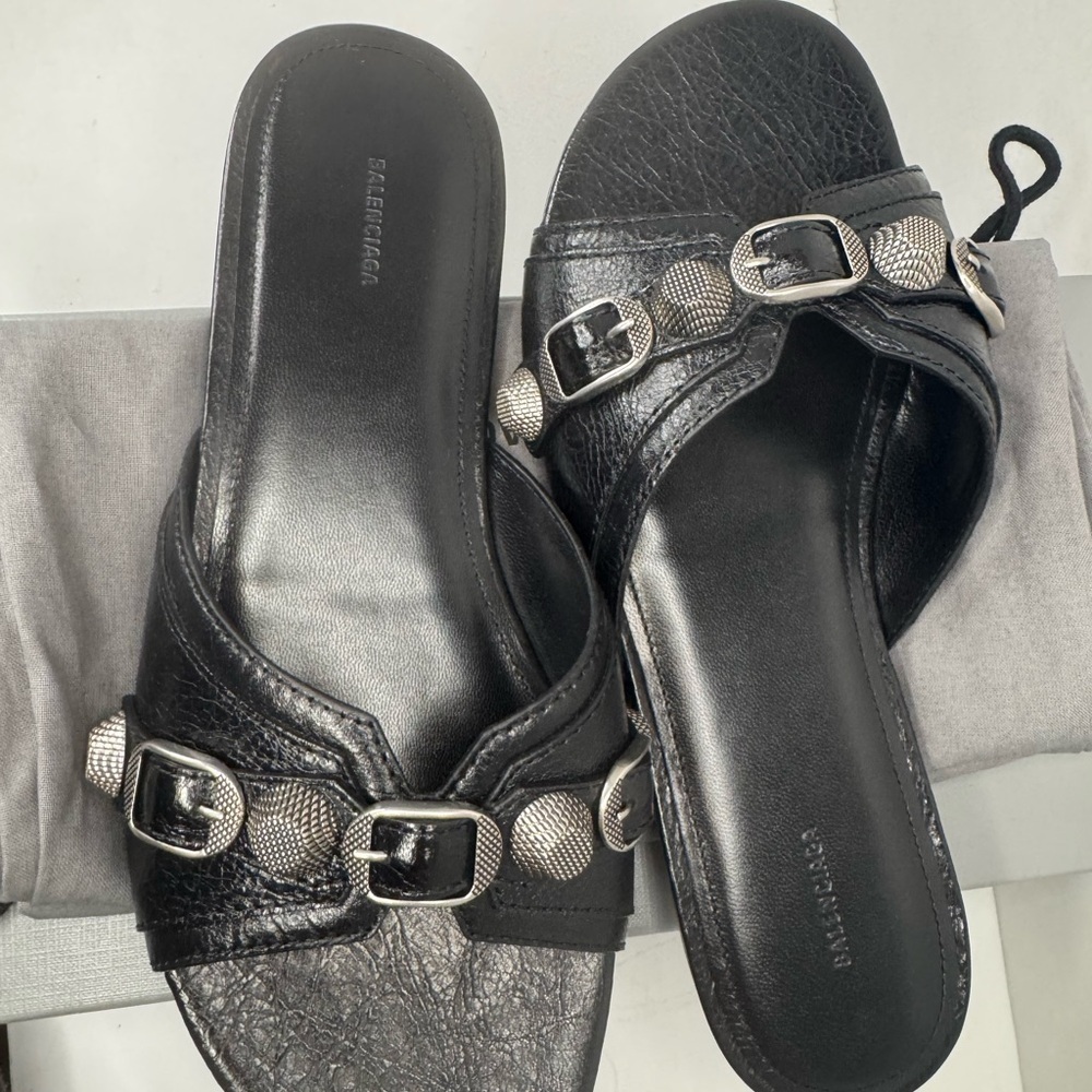 Balenciaga Le Cagole Women’s Slide Sandal Black Colo Size 38 New. - Picture 9 of 10